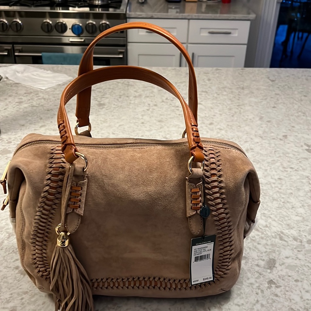 Ralph Lauren Tan Suede Sachel Desert